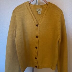 Vintage Yellow-Gold Limited Brand Wool Cardigan Sweater Chunky Knit Size Large
